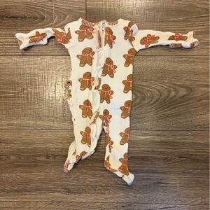 Cream Baby Onesie with Gingerbread Print